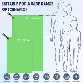 YC Kitchen Microfibre Towel, Microfibre Towels 40 x 80 cm, Quick Sweat and Water Absorption, Suitable as Sports Towel, Travel Towel, Swimming Towel, Bath Towel, Beach Towel