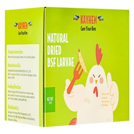 kayhen Dried Black Soldier Fly Larvae Non-GMO BSF Larvae for Chickens More Calcium Than Mealworms High-Protein Chickens Treats for Layer Hens Wild Birds 5LB