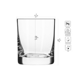 Krosno Whisky Sour Tumbler Glasses Old Fashioned Bourbon Cognac Brandy | Set of 6 | 10.1 oz | Blended Collection | Perfect for cocktails, drinks, water, juice, scotch, irish liquor, whisky