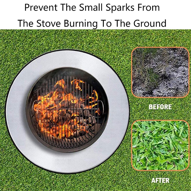 TopHomer 24 Inch Fire Pit Mat Decking Board Fireproof Mat