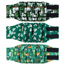 Leekalos Male Dog Diapers (3 Pack), High Absorbing Dog Belly Bands for Male Dogs, Washable Reusable Dog Male Wraps (Koala, X-Small)