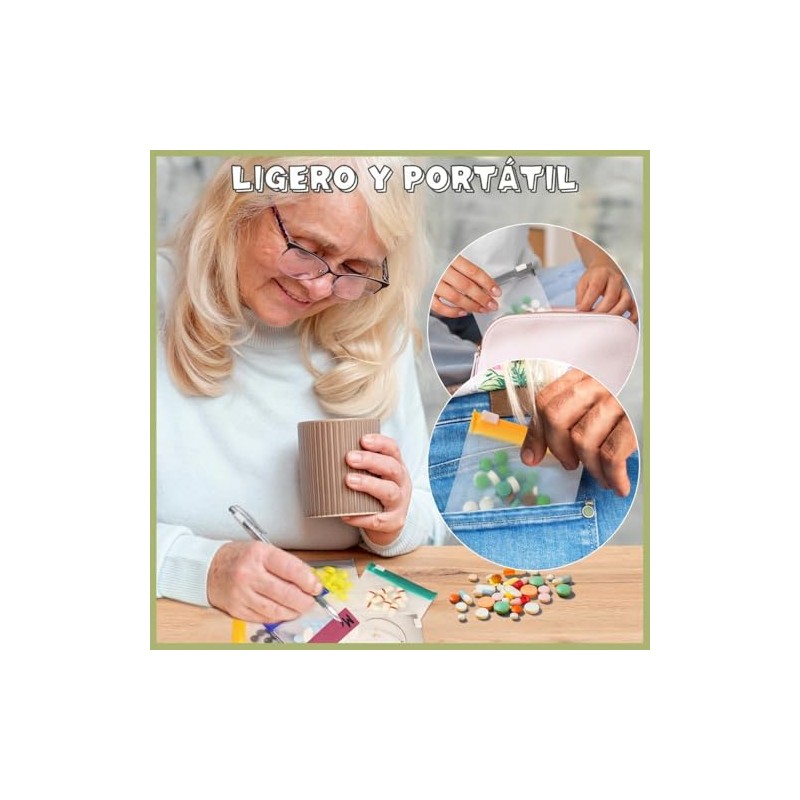 Georgex Organizadoras Medicamentos Piezas Bolsas Pastillas Viajes Bloqueo Deslizante Transparentes