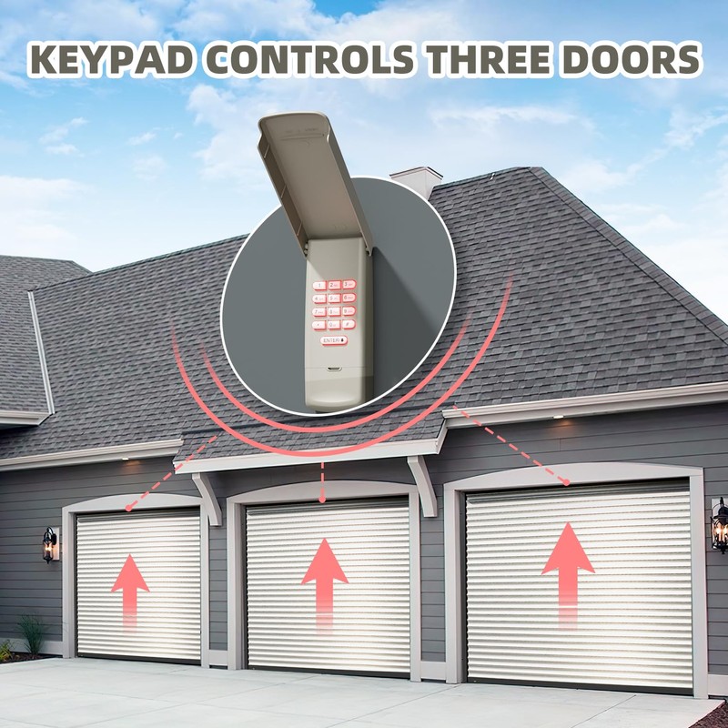 Universal Garage Door Opener Keypad, Compatible with LiftMaster Chamberlain Craftsman