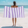 Joyinmory Beach Towel Purple Stripes Bath Pool Towels Simple Style
