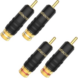 Tertullus 4 Pcs Rca Plugs Gold Plated Rca Connectors Adapter For Cable Up To 8 mm (Solder Type)