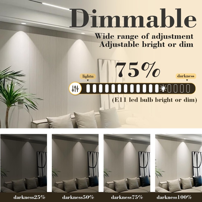 Chinnor E11 Led Bulb 75w 100w Equivalent Dimmable,Daylight 6000K,T3 T4