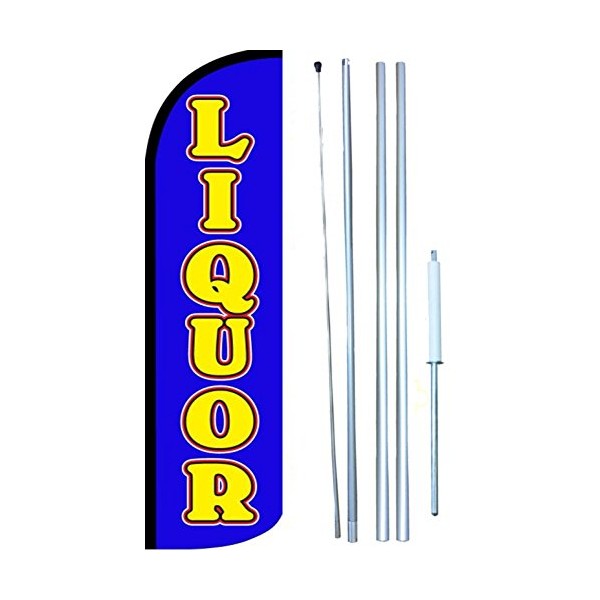 Liquor (Blue) Swooper Windless Flag Kit (full sleeve) 3ft X