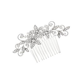 SAMKY Crystal Flower Bridal Wedding Tiara Comb T1049