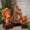 MAISONICA Giraffe Mother & Calf Wood Effect Resin Figurine Ornament