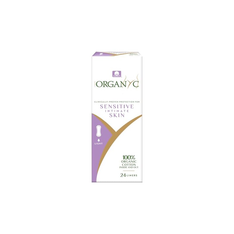 Organyc 100% Organic Cotton Panty Liners for Sensitive Skin, LIGHT