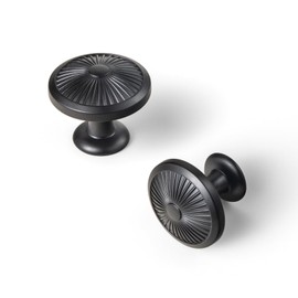 Goo-Ki 6 Pack Matte Black Cabinet Knobs Zinc Alloy Drawer Knobs, Modern Black Dresser Knob Single Screw/Hole Cabinet Pulls Kitchen Cabinet Hardware