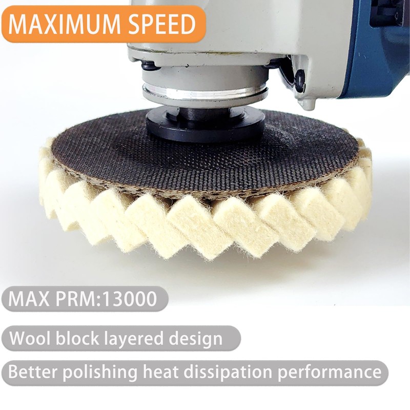 YUQAFQE 8 Pcs Wool Polishing Wheel and Compound Set Includes