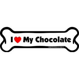 Imagine This Bone Car Magnet, I Love My Chocolate, 2-Inch by 7-Inch