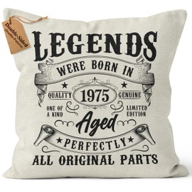 CROWNLY® 1975 Birthday Gifts for Men 50th Cushion Covers 45x45 Decorations Cool Stuff Dad Funny