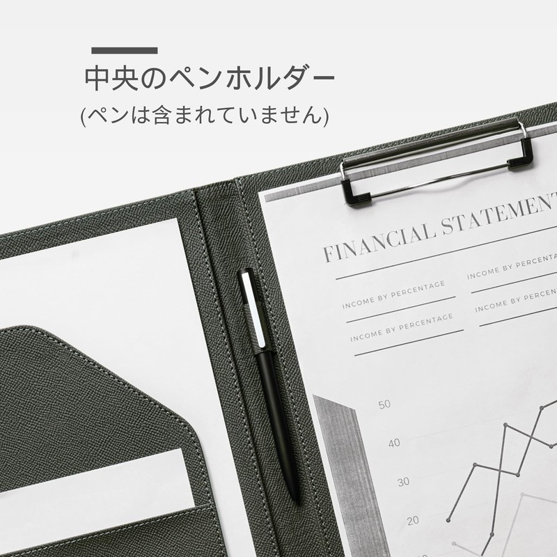 Binder A4 Clipboard Folder, Bi-Fold PU, Conference Pad Clip File,