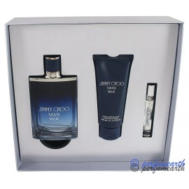 Jimmy Choo Man Blue 3 Pces Gift Set 3.3/3.4oz. Edt Spray For Men New In Box