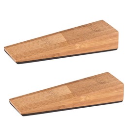 2 Pcs Door Wedge, Doorstop, Door Wedges, Doorstops Wedge, Wooden Door Stop, Door Wedges Indoors, Door Stopper Nail Free Installation Non Slip Dark Color