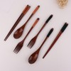 Cutlery 3PCS Fork Chopsticks Spoon Set Portable Tableware Chinese Wooden