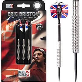 Legend Darts D0873 | Eric Bristow | Knurled Cocked FingerPremium 90% Tungsten Steel Tip Dart Set | 22g