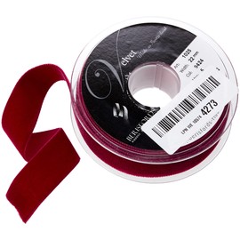 Berisfords Velvet Ribbon, Wine, 10.2 x 3 x 10.2 cm