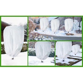 Soleber 2-Pack Plant Covers Freeze Protection, Outdoor Plants Protector,Frost Cloth Plants Jacket with Drawstring Reusable Frost Protection Cloth for Outdoor Plants Fruit Tree Potted (80" x 80")