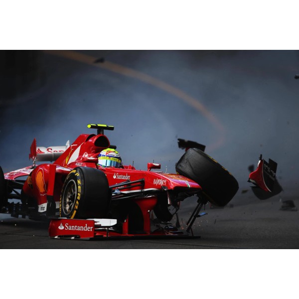 FORMULA 1 RACE CAR CRASH AUTO RACING POSTER PRINT STYLE