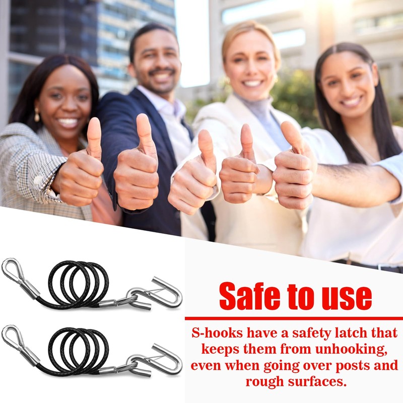 VIVBOO 66" Trailer Safety Cables with Hooks Tow Straps 2-Pack