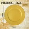 supernal 12pcs Gold Charger Plates,13inch Plastic Round Beaded Plates Decorative