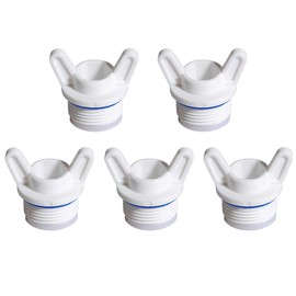 Feelers 3/4" PT Male Thread PPR Pipe Plug End Caps Connector Fitting with Butterfly Handle, Pack of 5, White