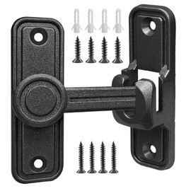 Opfiue Opfiue 1PCS Barn Door Lock,Heavy Duty Sliding Door Latch Hardware Dual Gate Latches,Home Security Lock for Garage/Garden/Bathroom/Cabinet(Black)