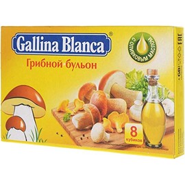 Gallina Blanca Mushroom Soup Cubes with Olive Oil Fast Preparation Bouillon Broth 10g x24 (3 PACK) Бульонный кубик Грибной бульон