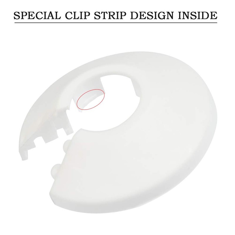 BUYGOO 20PCS Radiator Pipe Collars Strong White Plastic Pipe Covers