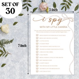 Lesixur Pearl Couples Engagement Party Bridal Shower Games 30 Guests Bridal Party Wedding Shower Game - I Spy with My Little Camera -（5 * 7 Inches Card）- 03