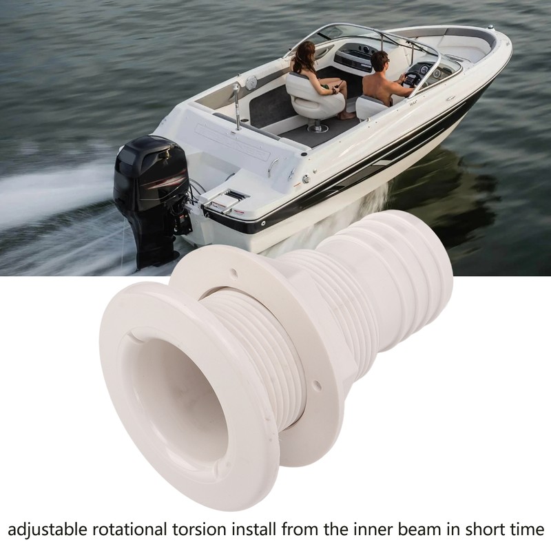 2in Through Hull Fitting Straight Drain Hose Polypropylene Inner Beam