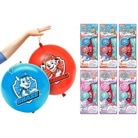 JA-RU Punch Balloons for Kids (6 Packs, 12 Punching Balloons) Big Bouncy Inflatable Punching Toys Birthday Decorations & Goodie Bags Stuffers with Cute Dogs for Boys & Girls. 7504-6