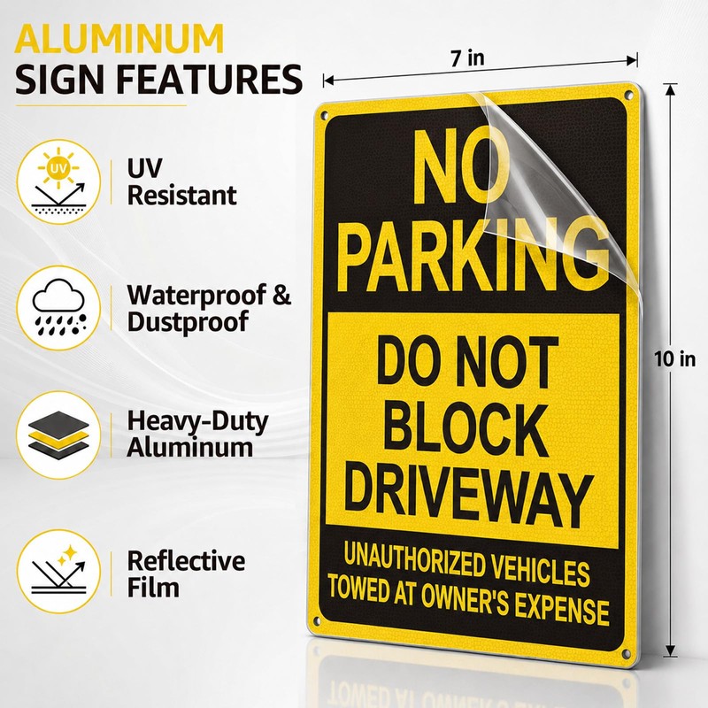 Do Not Block Driveway Sign – No Parking Unauthorized Vehicles