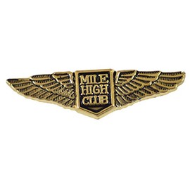 MILE HIGH CLUB LAPEL PIN OR HAT PIN - Size 1-1/4" - VETERAN OWNED BUSINESS