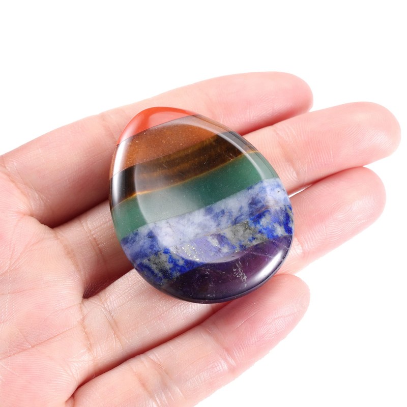 JSDDE Healing Crystal Thumb Palm Stone 7 Chakra Crystals Bag