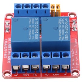 2 Channel Relay Module 5V 12V 24V Control Board with Optocoupler Isolation High and Low Level Trigger 50 X 41 X 18.5mm (24V)