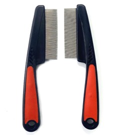 KEAIYYJ- Dandruff Comb Lice Dry Scalp Psoriasis Remover Stainless Steel Fine and Wide Tooth 2 Pack