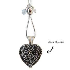 Abbey + CA Gift Always in My Heart Memorial Heart Locket Car Charm with Vial for Ashes, Bereavement and Sympathy Gift for Loss of Loved One