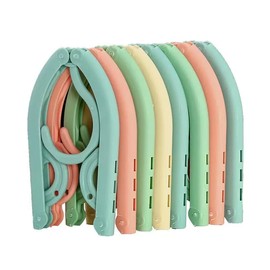 10pc Multiple Color Travel Hangers, Portable Folding Clothes Hanger Plastic Accessories Foldable Drying Rack for Camping Home Use