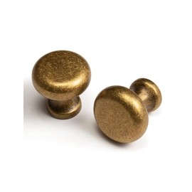 Pomos de gabinete de latón antiguo Manijas de cajón clásicas vintage retro Pomos de cocina de armario de baño de tocador de gabinete de barra de zinc de aleación (2, latón antiguo, pomo)