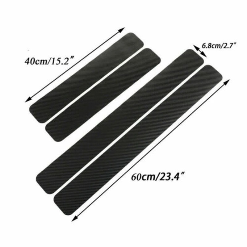 Black Carbon Fiber Scuff Plate Door Sill Cover Panel Step