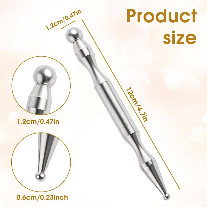 YBEATY Acupuncture Pen Dual Head Manual Massage Tools Stainless Steel