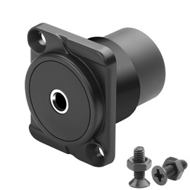 QIANRENON TRS 3.5mm Panel Mount Stereo Connector Coupler 3 Pole 1/8 TRS Female to Female Bulkhead Fixed Adapter Headphone Socket, XLR/D Type Panel Mount, for Expansion 3.5mm Audio Port Amplifier