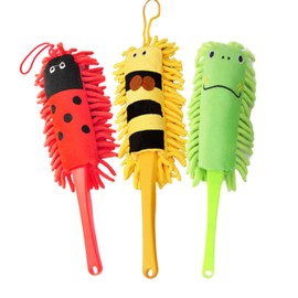 Falfade Handy Mop, Dust Removal, Wiper, Wind Mop, Fluffy, Cleaning Tool, Microfiber, 3-Piece Set, Dust, Dust, Washable, Large Cleaning, Air Conditioner, Car Interior Windows, Angle, Washable, Removing Floor, Handy Main Unit, Red Green Yellow