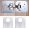 2 Pcs Stainless Steel Hinge Repair Plates with 16 Screws