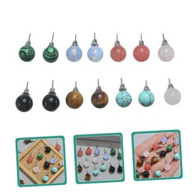 TOVINANNA 7 Pairs Turquoise Earrings Natural Stone Studs for Women Unique Design for Daily Wear Versatile and