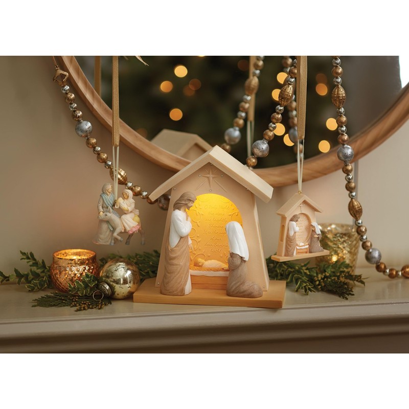 Enesco Foundations The Holy Family Nativity Creche Hanging Ornament, 3.5